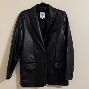Zara Leather Effect Blazer
